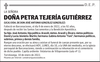 DOÑA  PETRA  TEJERÍA  GUTIÉRREZ
