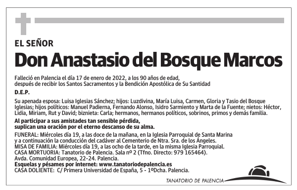Don Anastasio del Bosque Marcos