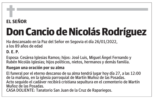 Don Cancio de Nicolás Rodríguez