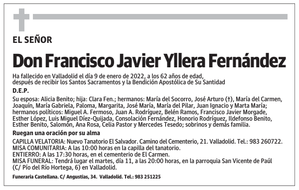 Don Francisco Javier Yllera Fernández