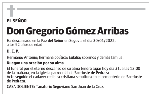 Don Gregorio Gómez Arribas