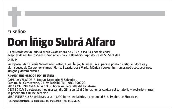 Don Íñigo Subrá Alfaro