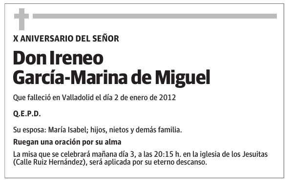 Don Ireneo García-Marina de Miguel