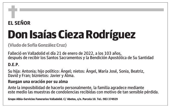 Don Isaías Cieza Rodríguez