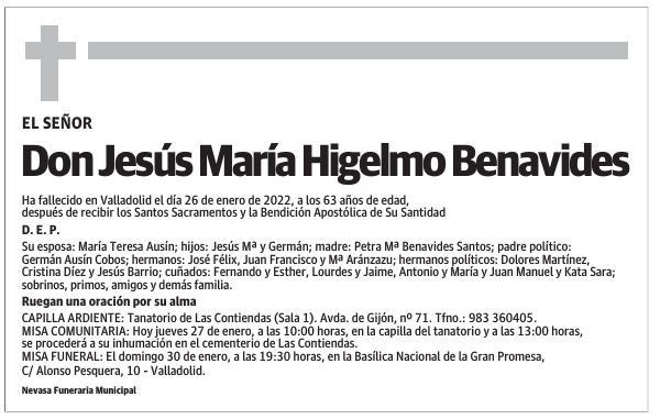 Don Jesús María Higelmo Benavides