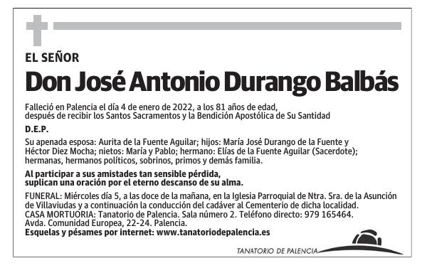 Don José Antonio Durango Balbás