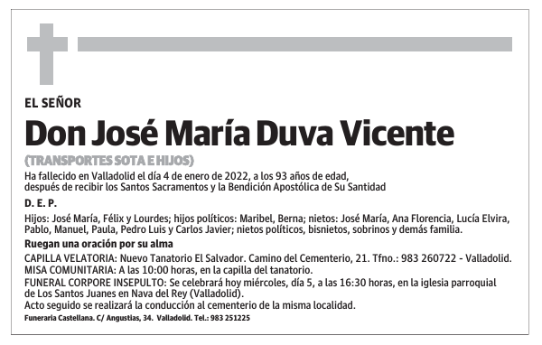 Don José María Duva Vicente