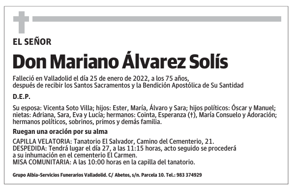 Don Mariano Álvarez Solís