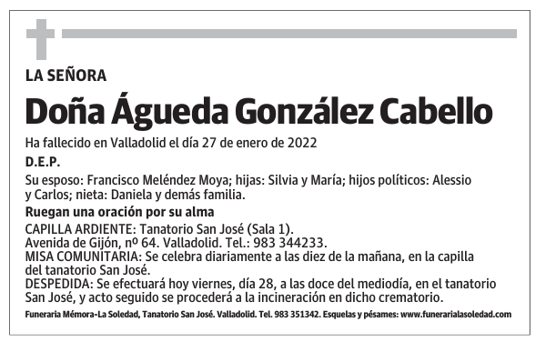 Doña Águeda González Cabello