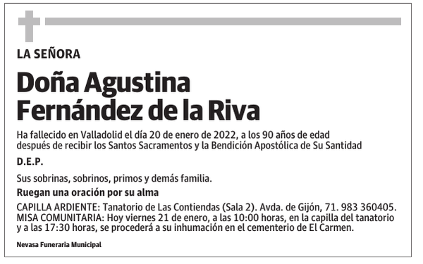 Doña Agustina Fernández de la Riva