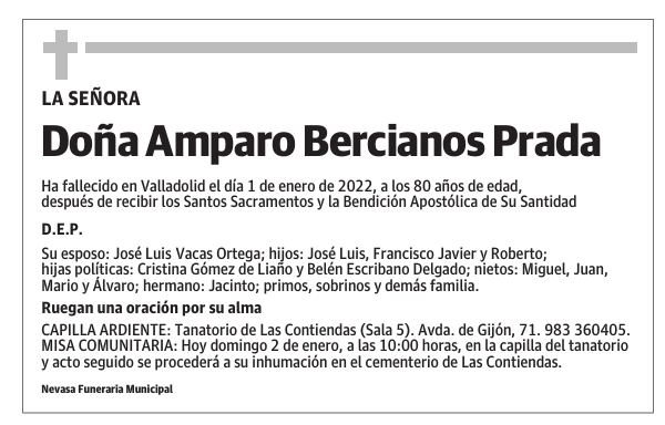 Doña Amparo Bercianos Prada