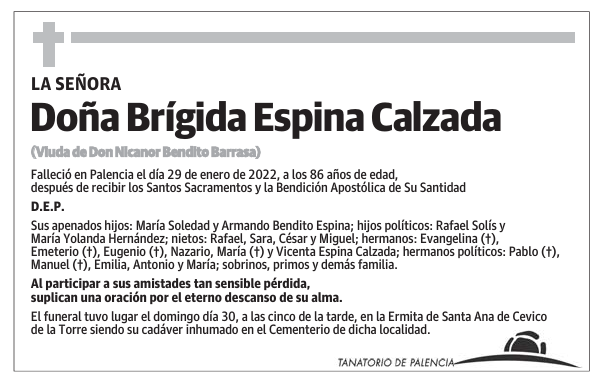 Doña Brígida Espina Calzada