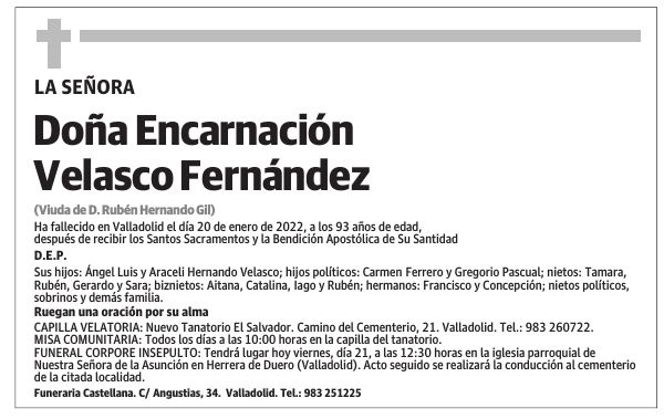 Doña Encarnación Velasco Fernández
