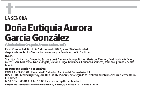 Doña Eutiquia Aurora García González