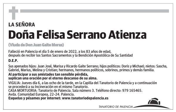 Doña Felisa Serrano Atienza
