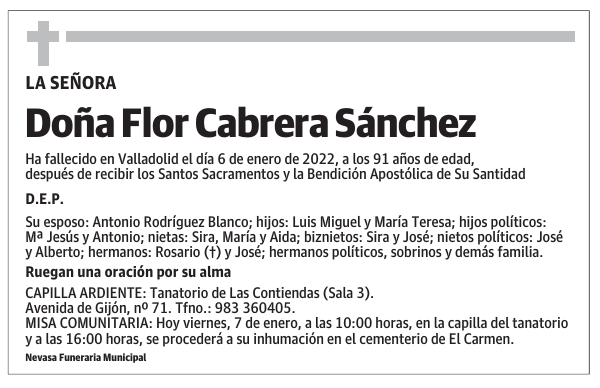 Doña Flor Cabrera Sánchez
