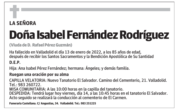 Doña Isabel Fernández Rodríguez