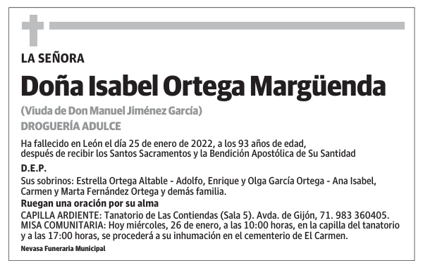 Doña Isabel Ortega Margüenda