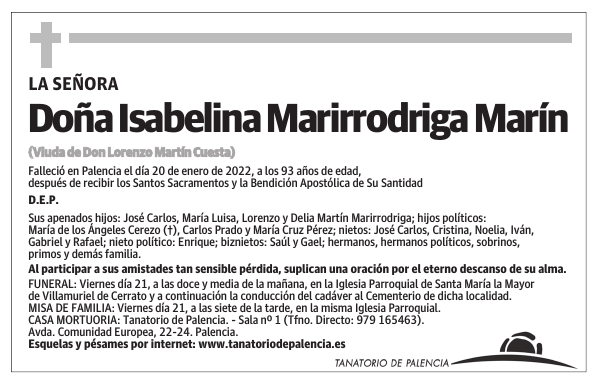 Doña Isabelina Marirrodriga Marín