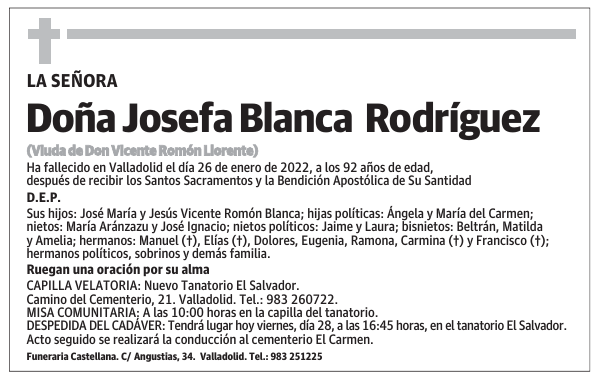 Doña Josefa Blanca Rodríguez