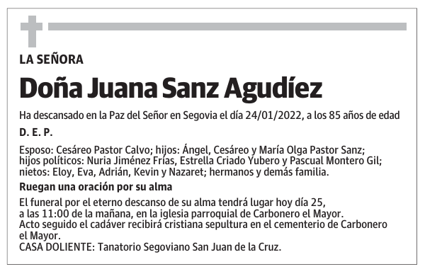 Doña Juana Sanz Agudíez