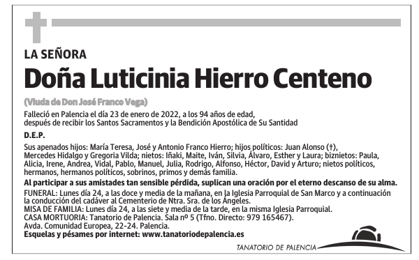 Doña Luticinia Hierro Centeno