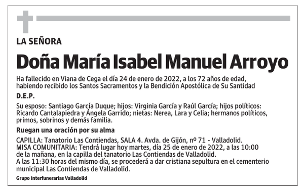 Doña María Isabel Manuel Arroyo