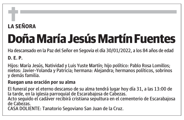 Doña María Jesús Martín Fuentes