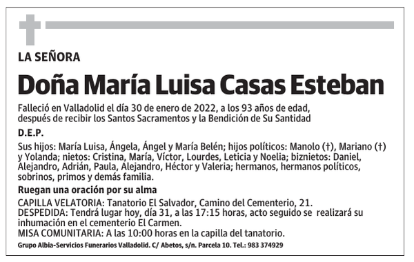 Doña María Luisa Casas Esteban