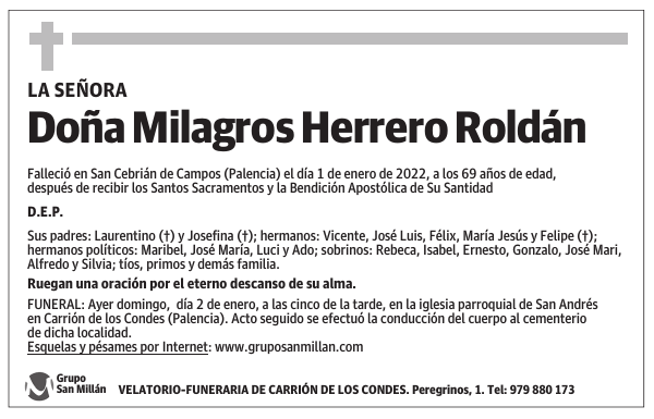 Doña Milagros Herrero Roldán