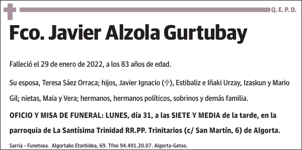 Fco. Javier Alzola Gurtubay