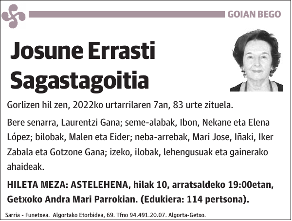 Josune Errasti Sagastagoitia Gorlizen