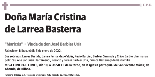 María Cristina de Larrea Basterra