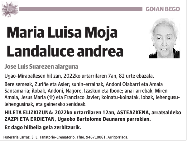 Maria Luisa Moja Landaluce