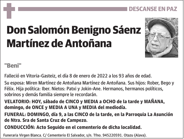Salomón Benigno Sáenz Martínez de Antoñana