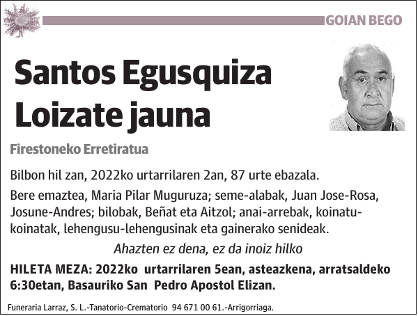 Santos Egusquiza Loizate