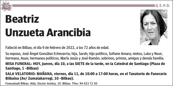 Beatriz Unzueta Arancibia