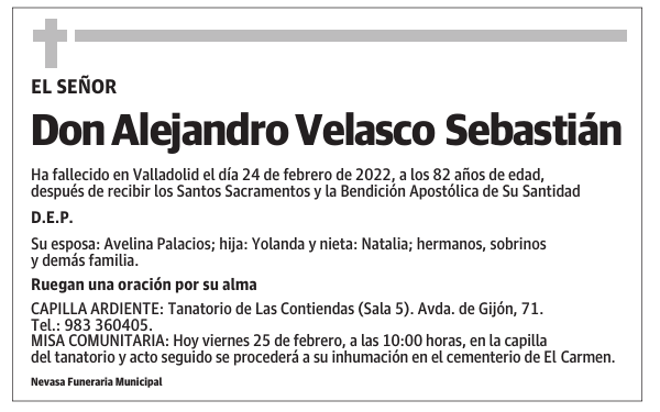 Don Alejandro Velasco Sebastián