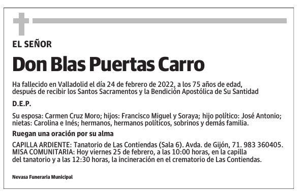 Don Blas Puertas Carro