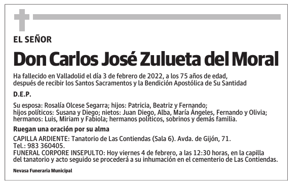 Don Carlos José Zulueta del Moral