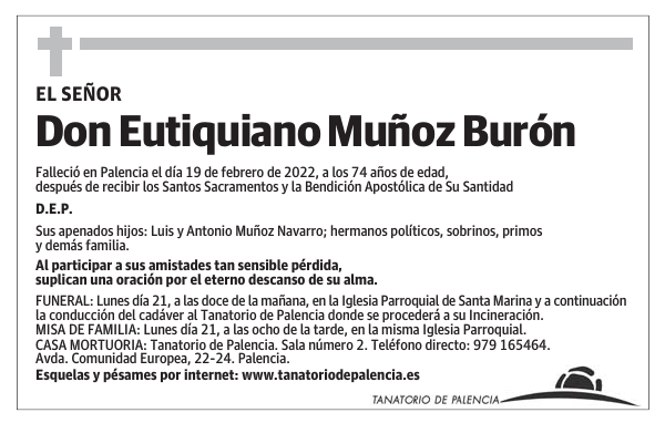 Don Eutiquiano Muñoz Burón