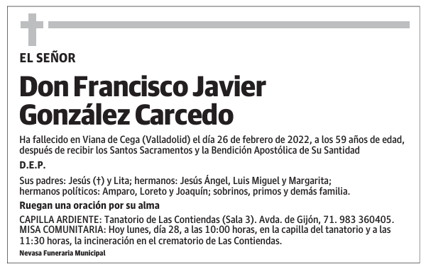 Don Francisco Javier González Carcedo