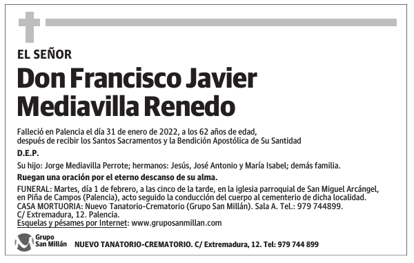 Don Francisco Javier Mediavilla Renedo