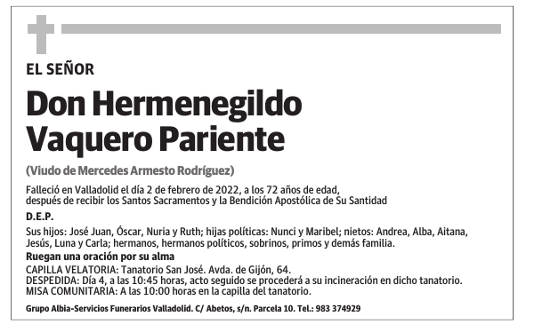 Don Hermenegildo Vaquero Pariente