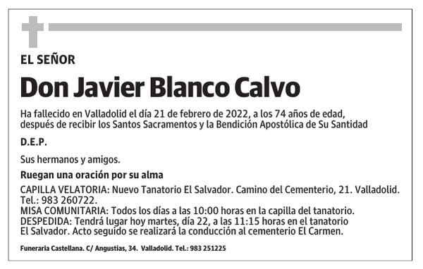 Don Javier Blanco Calvo