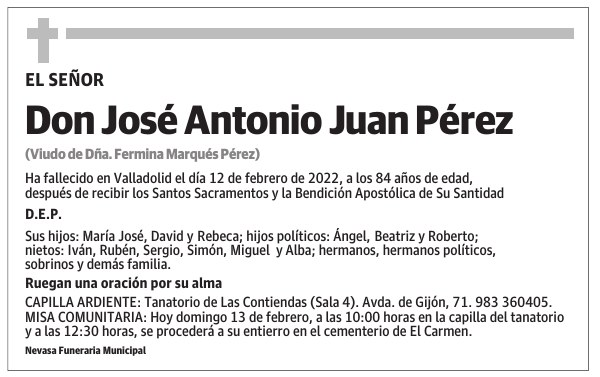 Don José Antonio Juan Pérez