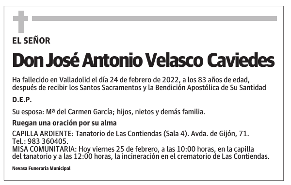 Don José Antonio Velasco Caviedes