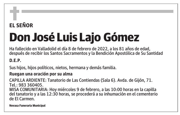 Don José Luis Lajo Gómez