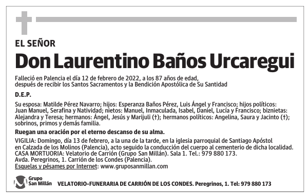 Don Laurentino Baños Urcaregui