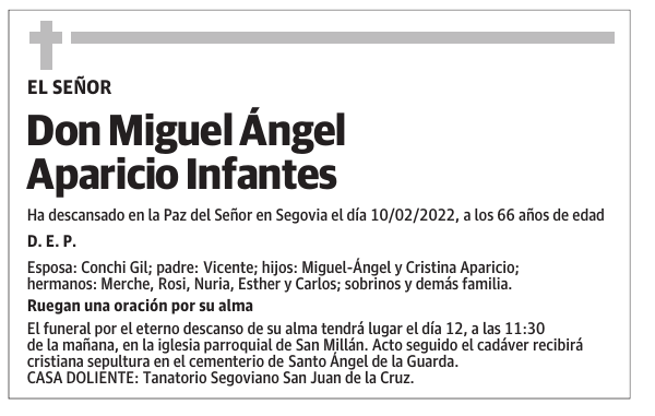 Don Miguel Ángel Aparicio Infantes